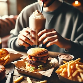 eating a meal at a restaurant