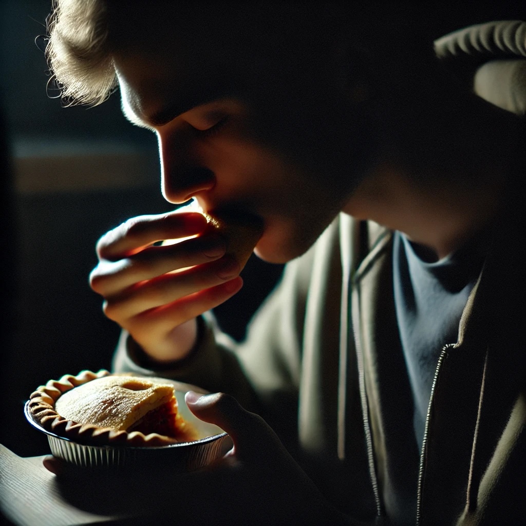 eating pie at night