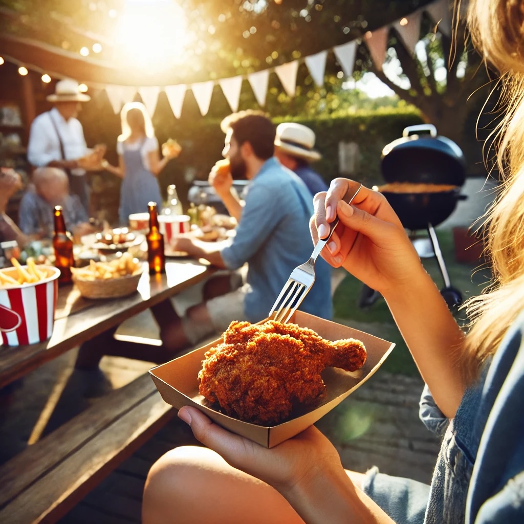 fried chicken at a bbq